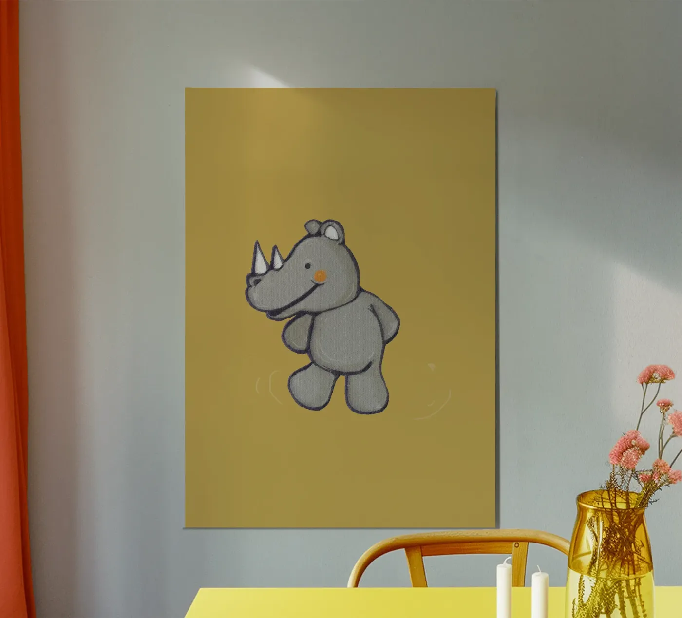 Fröhliches Nashorn Poster von Zara Westerberg