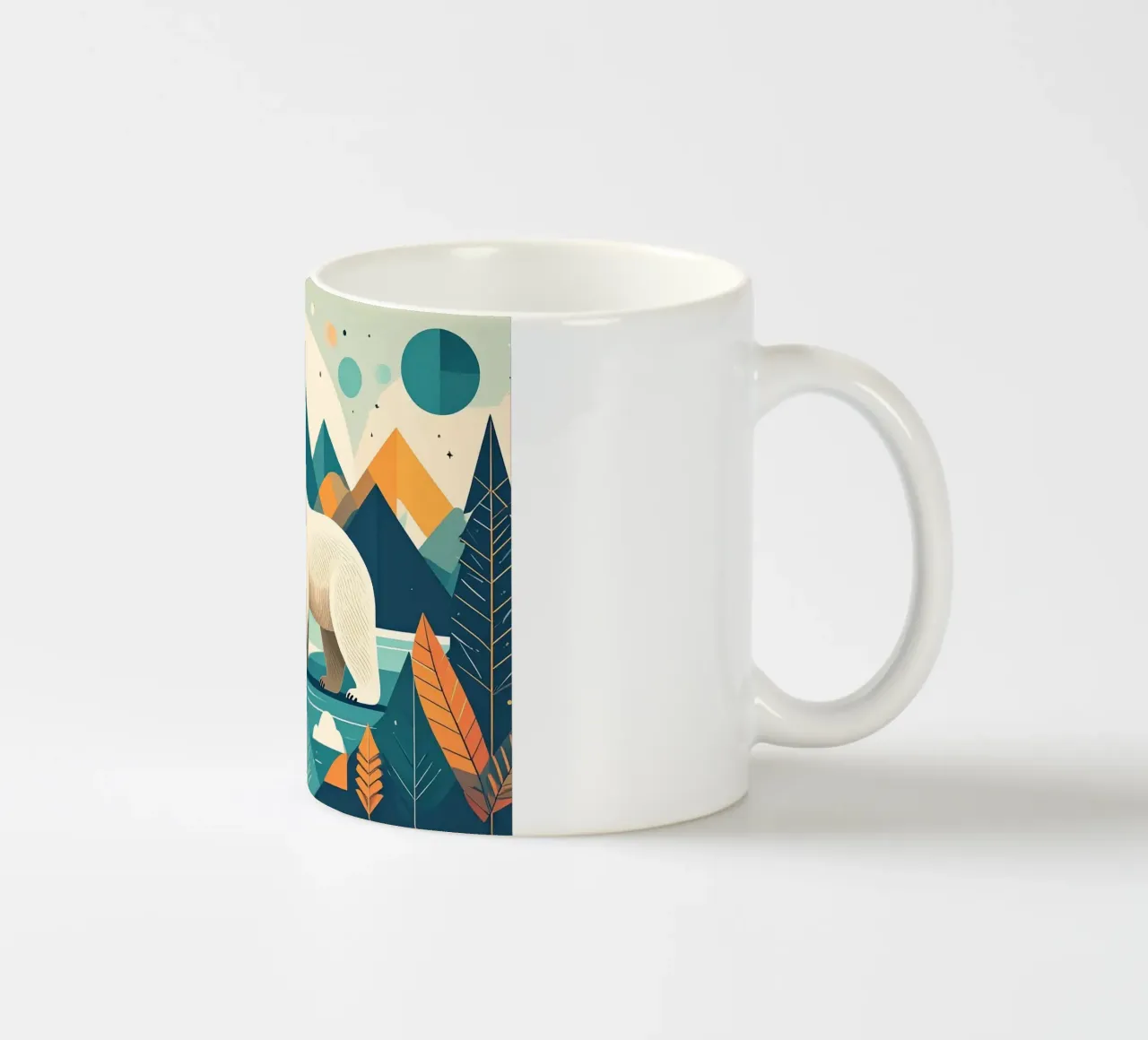 L'allegro orso polare nella foresta incantata tazza in ceramica da Katalier (Kids)