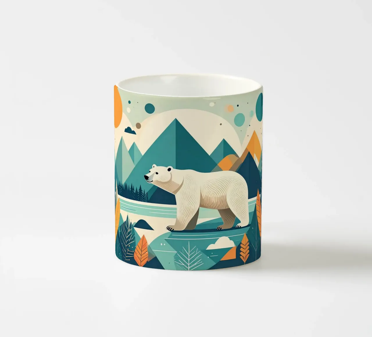 L'allegro orso polare nella foresta incantata tazza in ceramica da Katalier (Kids)