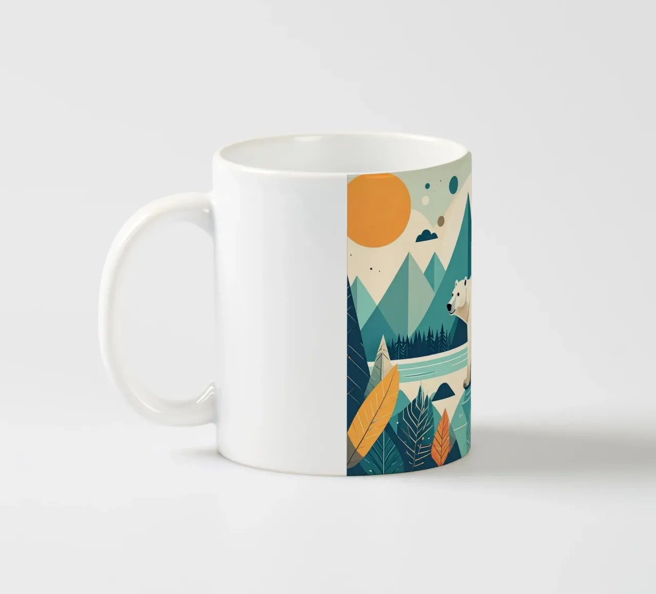 L'allegro orso polare nella foresta incantata tazza in ceramica da Katalier (Kids)