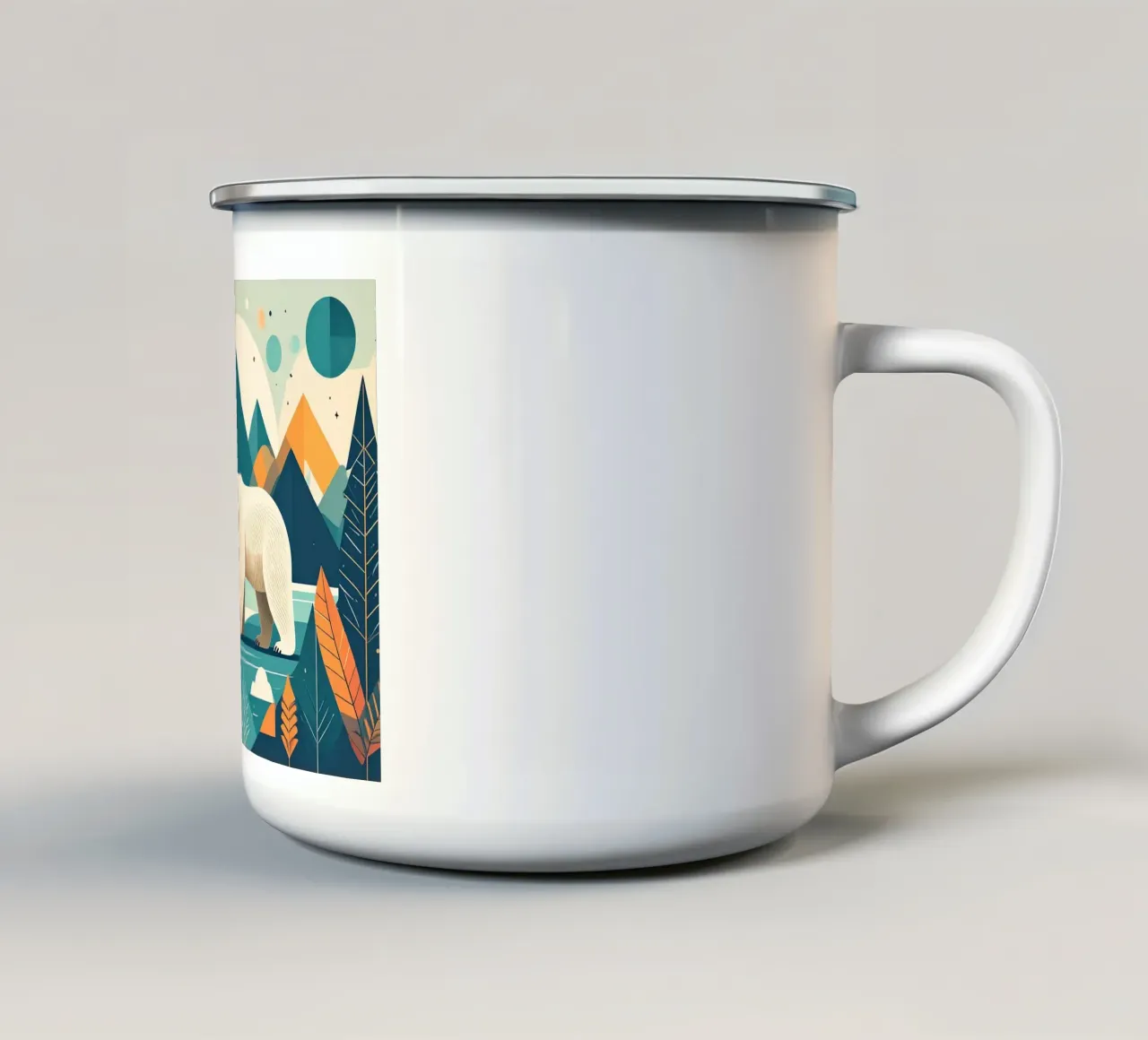 L'allegro orso polare nella foresta incantata tazza in smalto da Katalier (Kids)