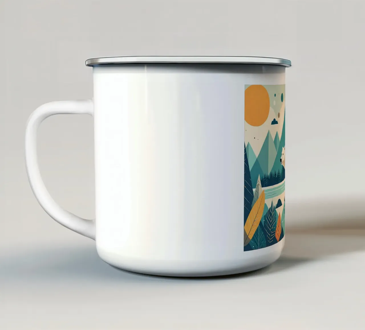 L'allegro orso polare nella foresta incantata tazza in smalto da Katalier (Kids)