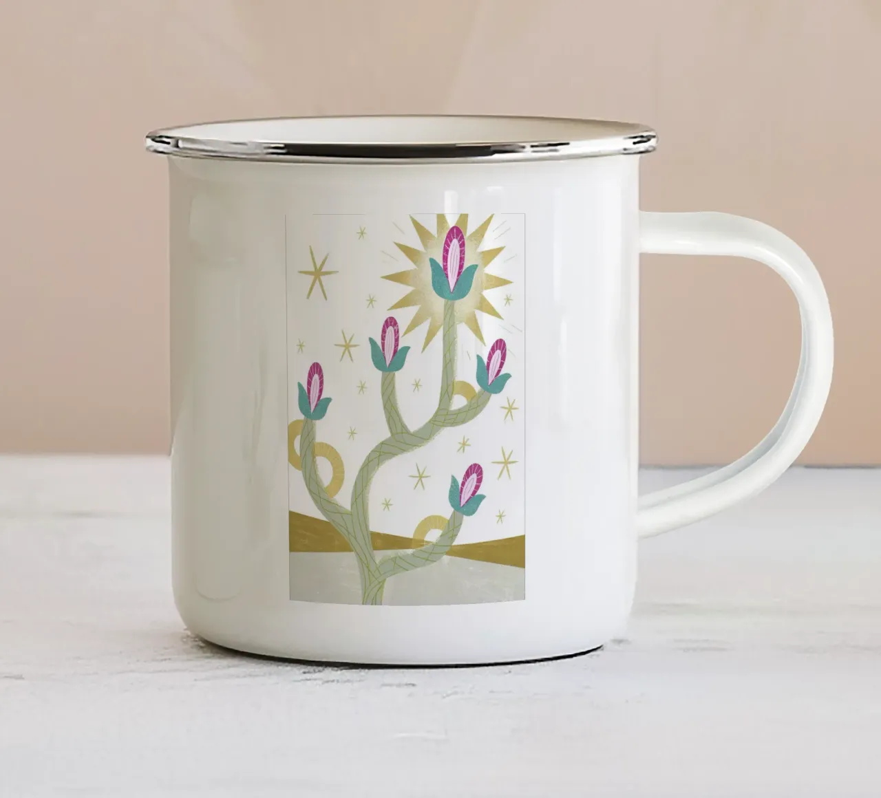 Cactus tazza in smalto da Digital Deco