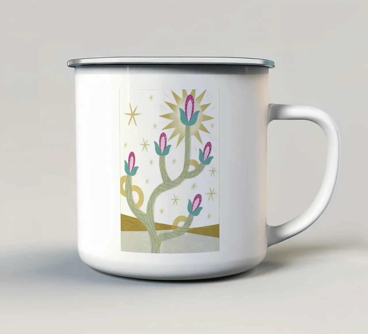 Cactus tazza in smalto da Digital Deco