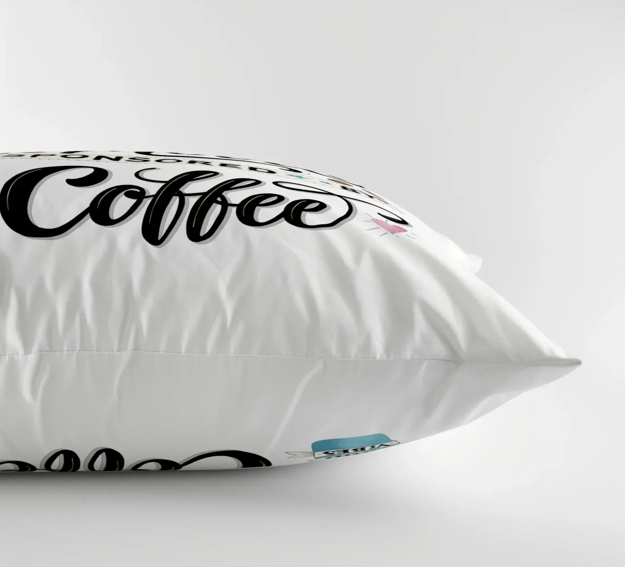 Detto del caffè. Buon umore. Buon umore. Felice cuscino da CalliLetters