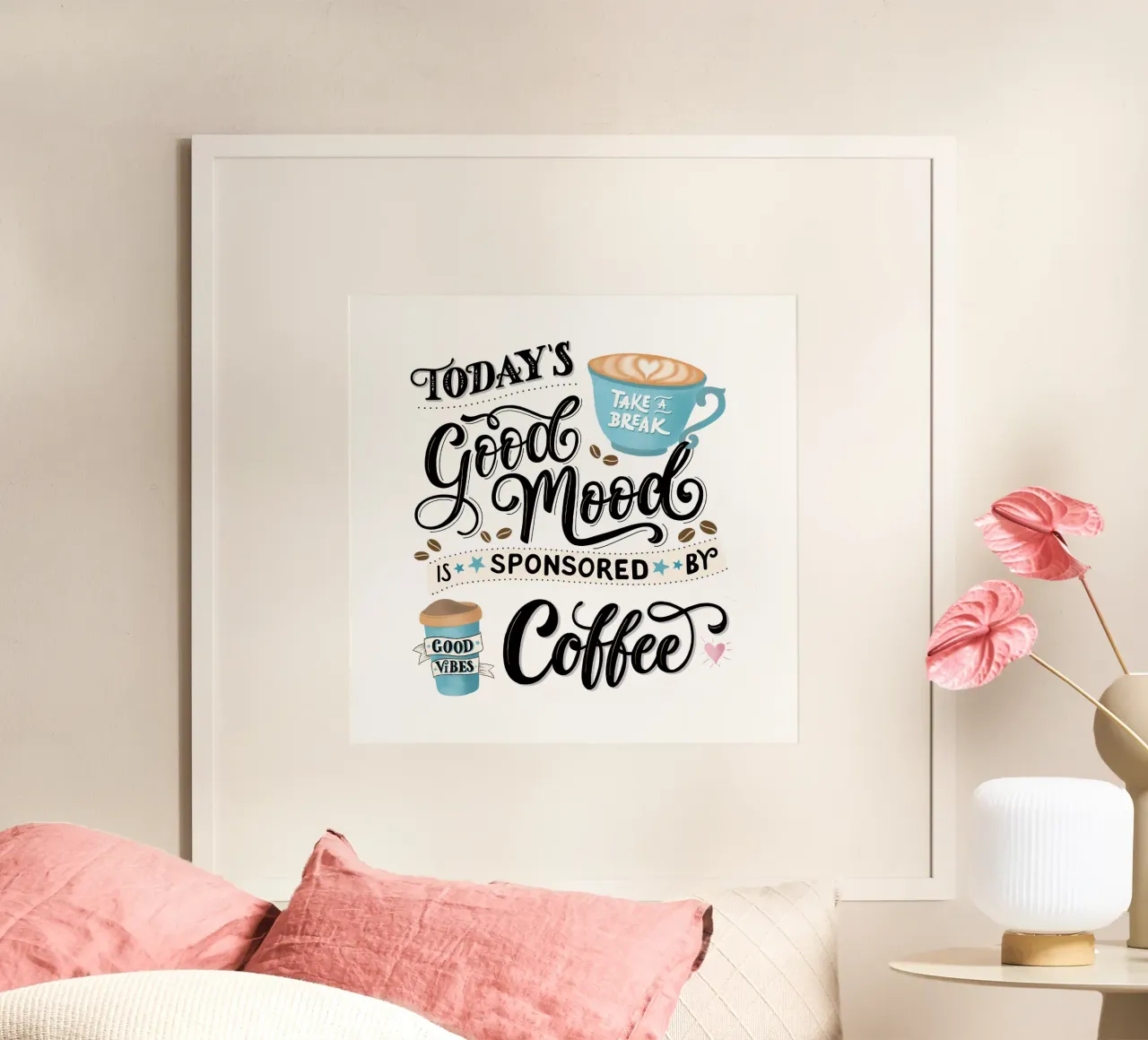 Detto del caffè. Buon umore. Buon umore. Felice carta hahnemühle da CalliLetters