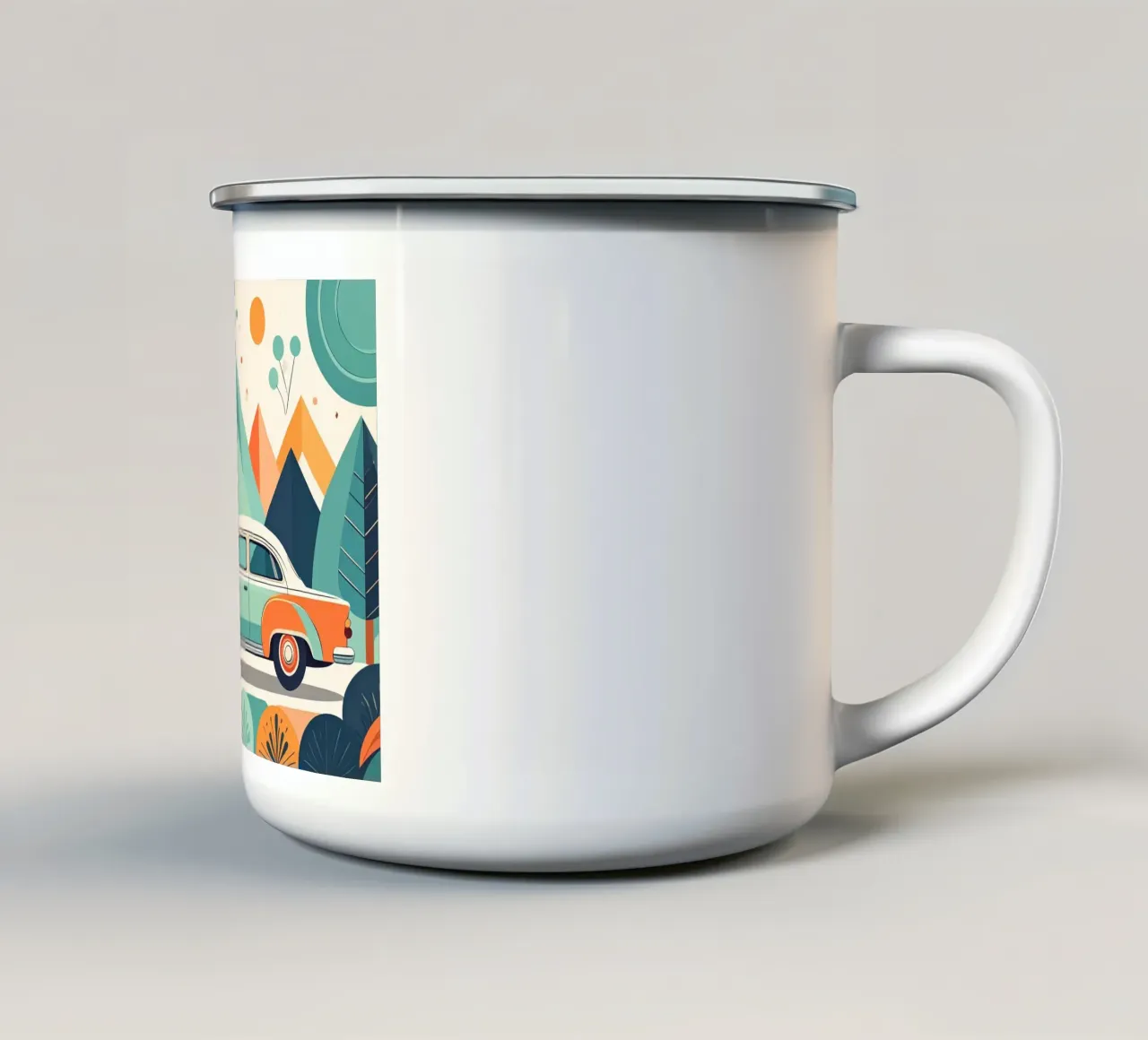 L'auto nella foresta incantata tazza in smalto da Katalier (Kids)