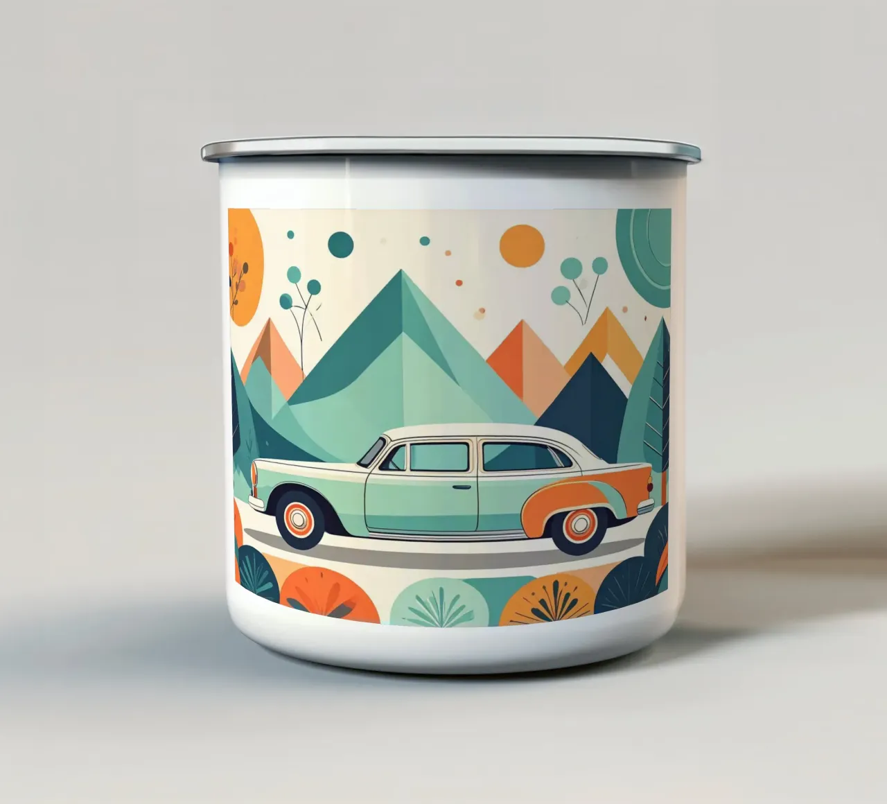 L'auto nella foresta incantata tazza in smalto da Katalier (Kids)