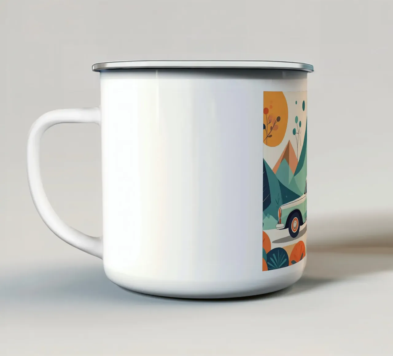 L'auto nella foresta incantata tazza in smalto da Katalier (Kids)