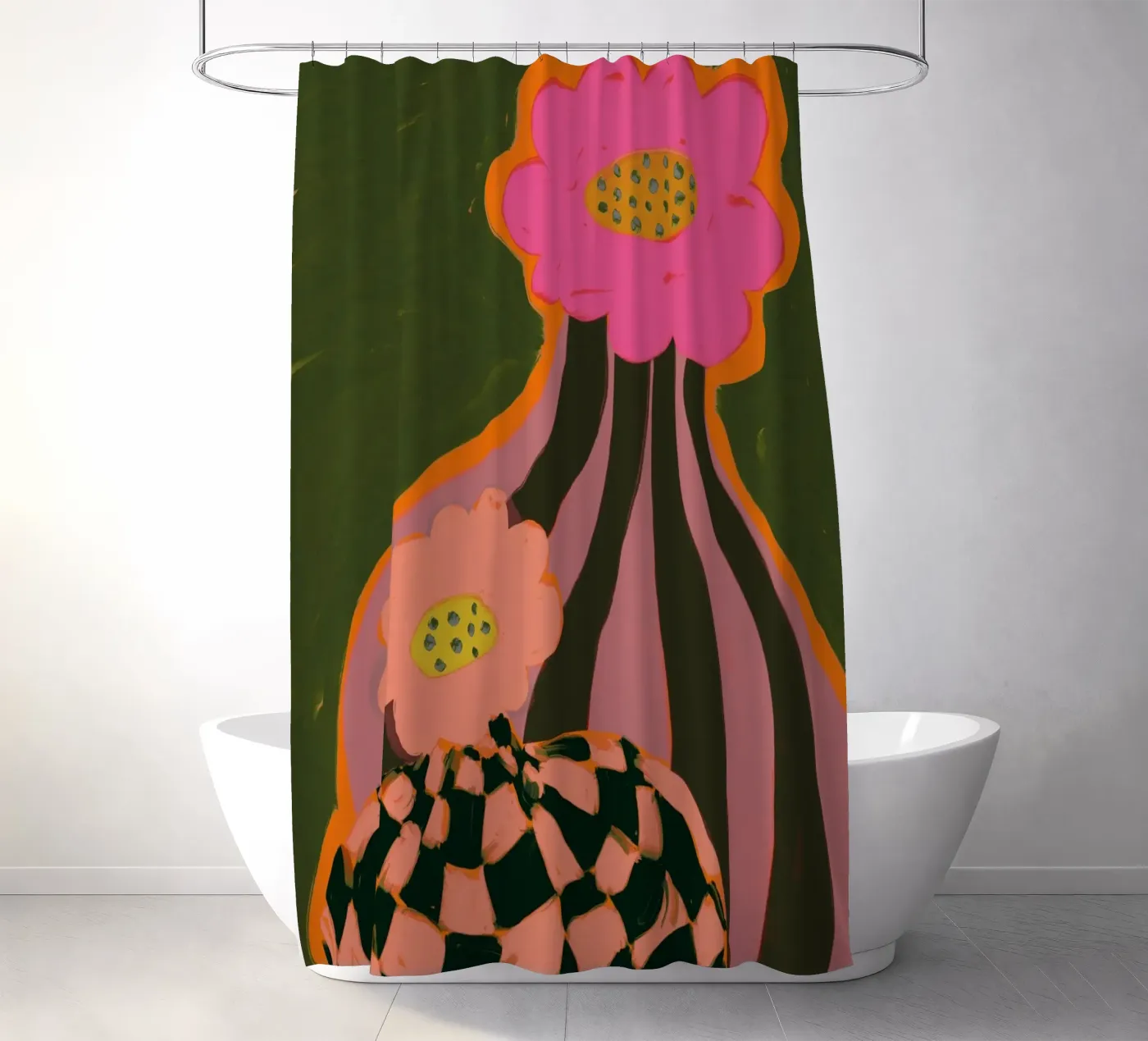 Retro Pattern douchegordijn van treechild