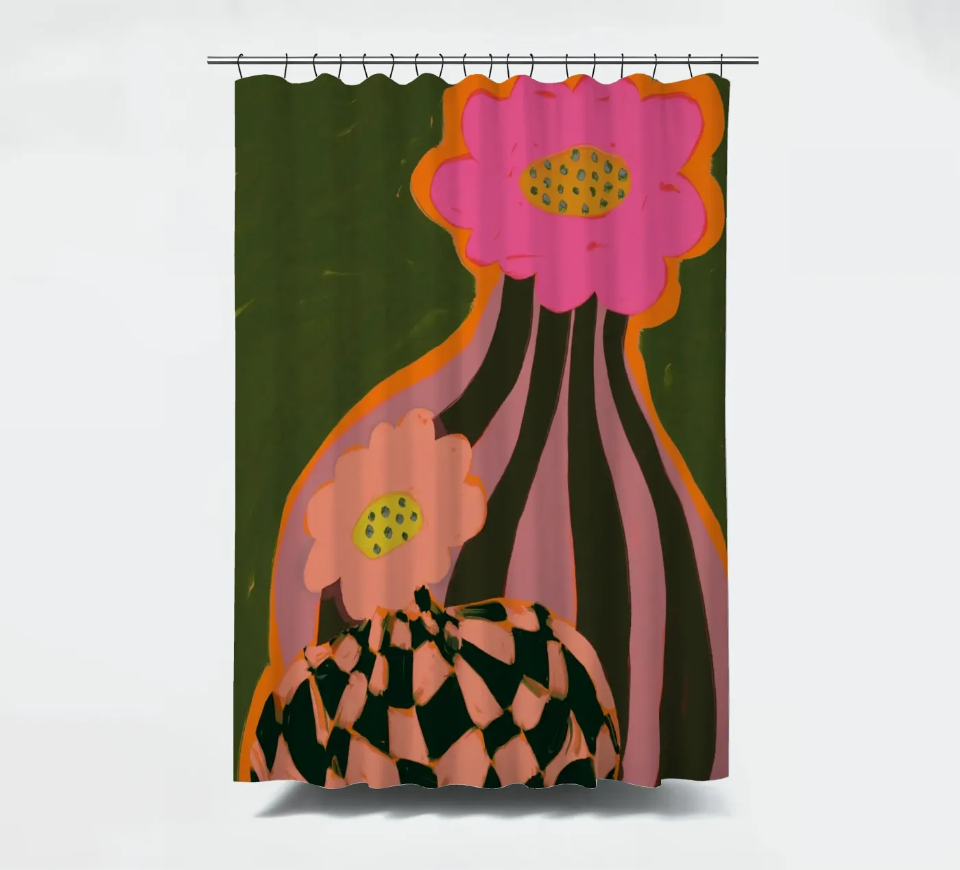 Retro Pattern Duschvorhang von treechild
