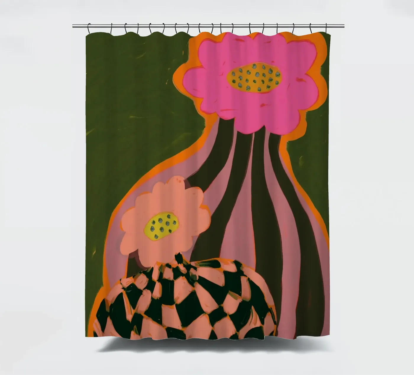 Retro Pattern Duschvorhang von treechild
