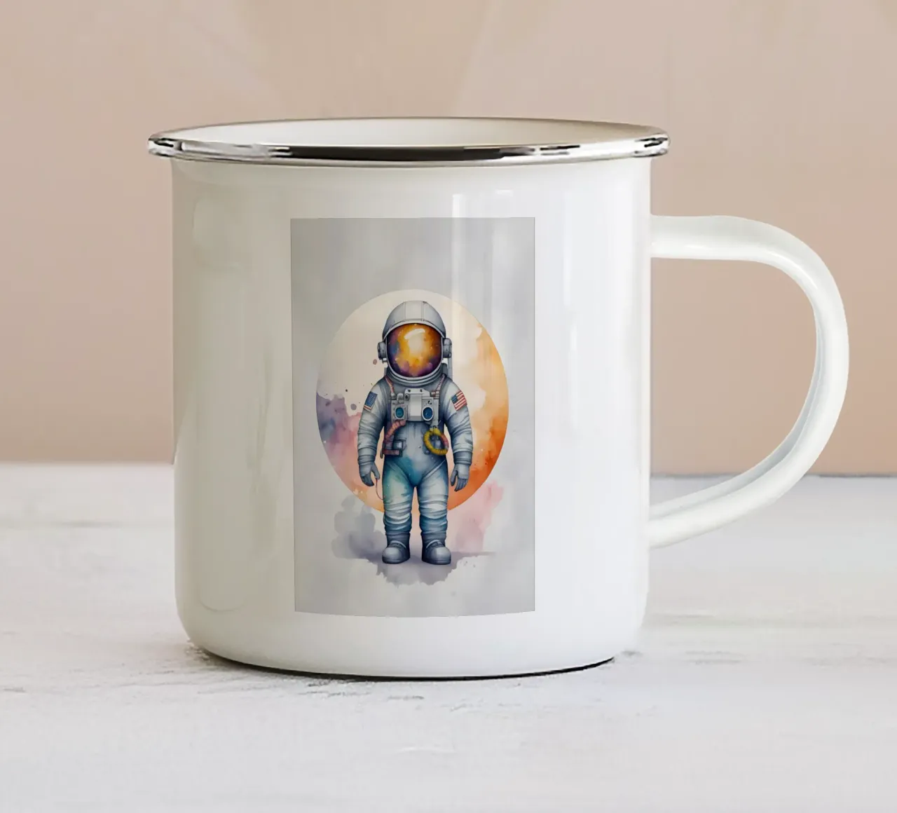 Astronauta - Minimalismo tazza in smalto da Minimalism