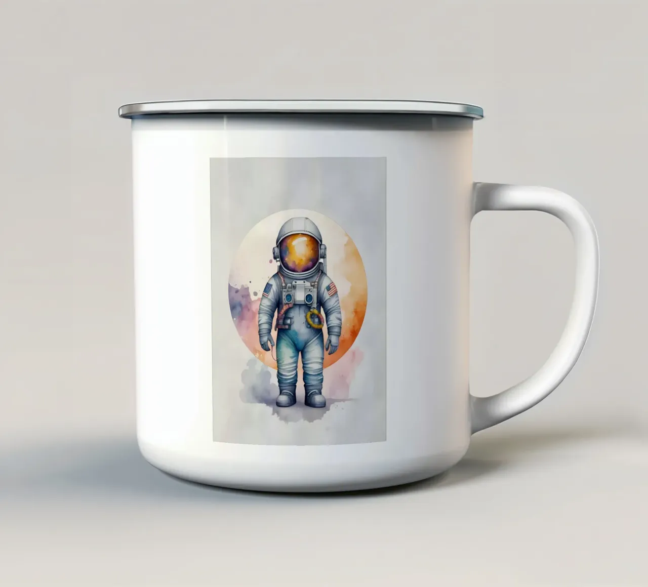 Astronauta - Minimalismo tazza in smalto da Minimalism