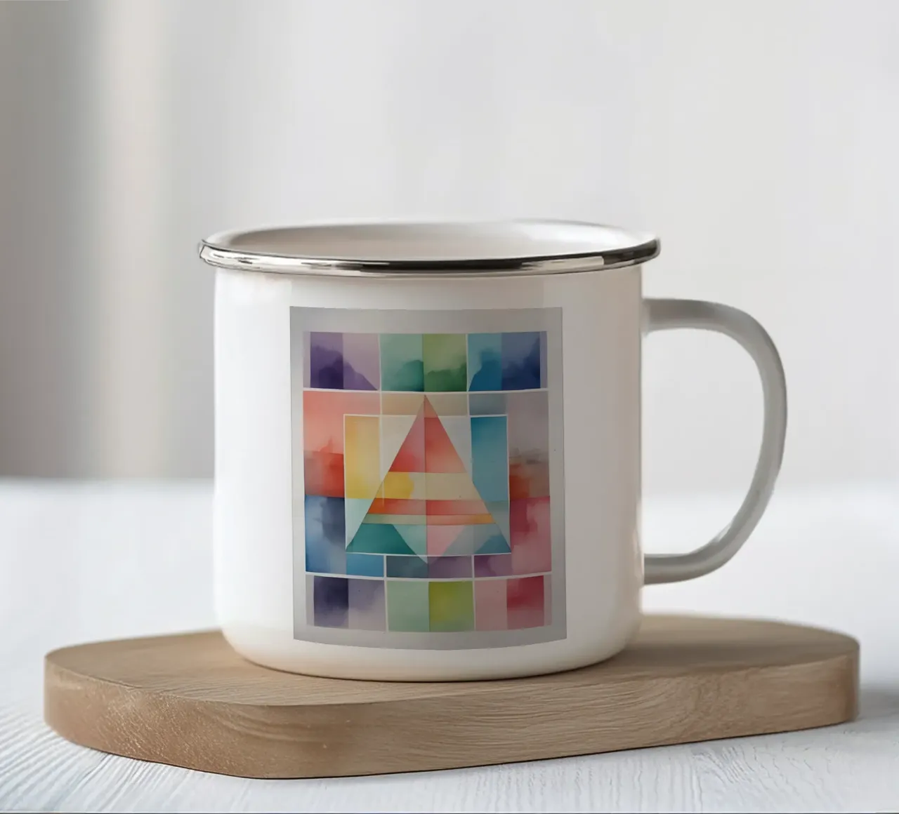 Minimalismo geometrico 05 tazza in smalto da Minimalism