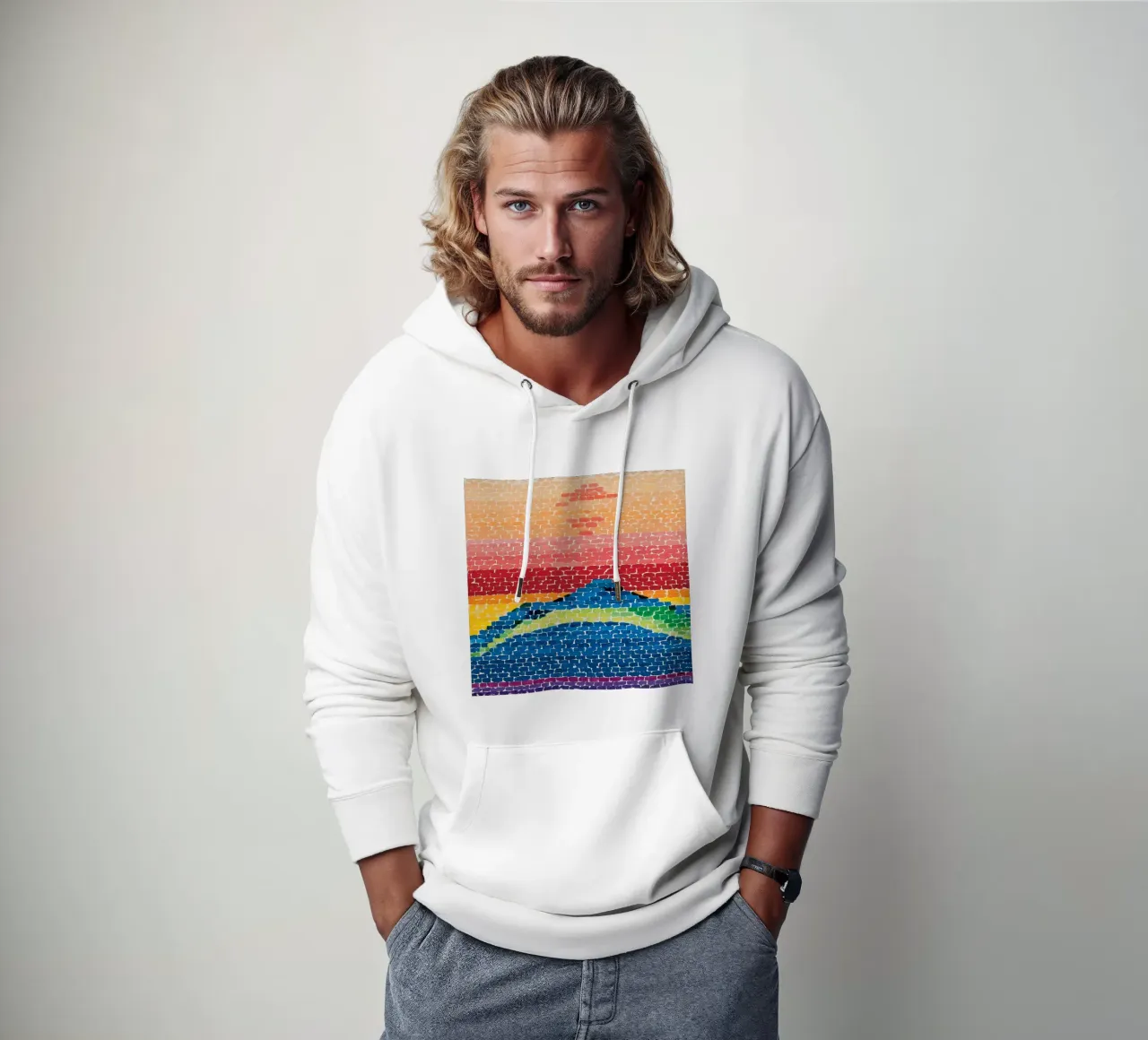 “Apollo 12 Splash Down” by Alma Thomas felpa con cappuccio da Chérie Prints