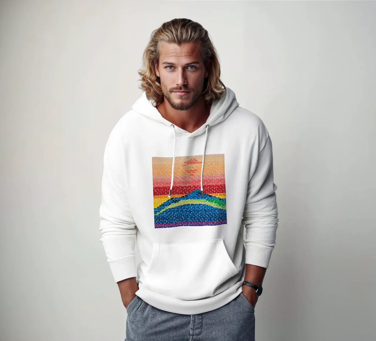 “Apollo 12 Splash Down” by Alma Thomas felpa con cappuccio da Chérie Prints