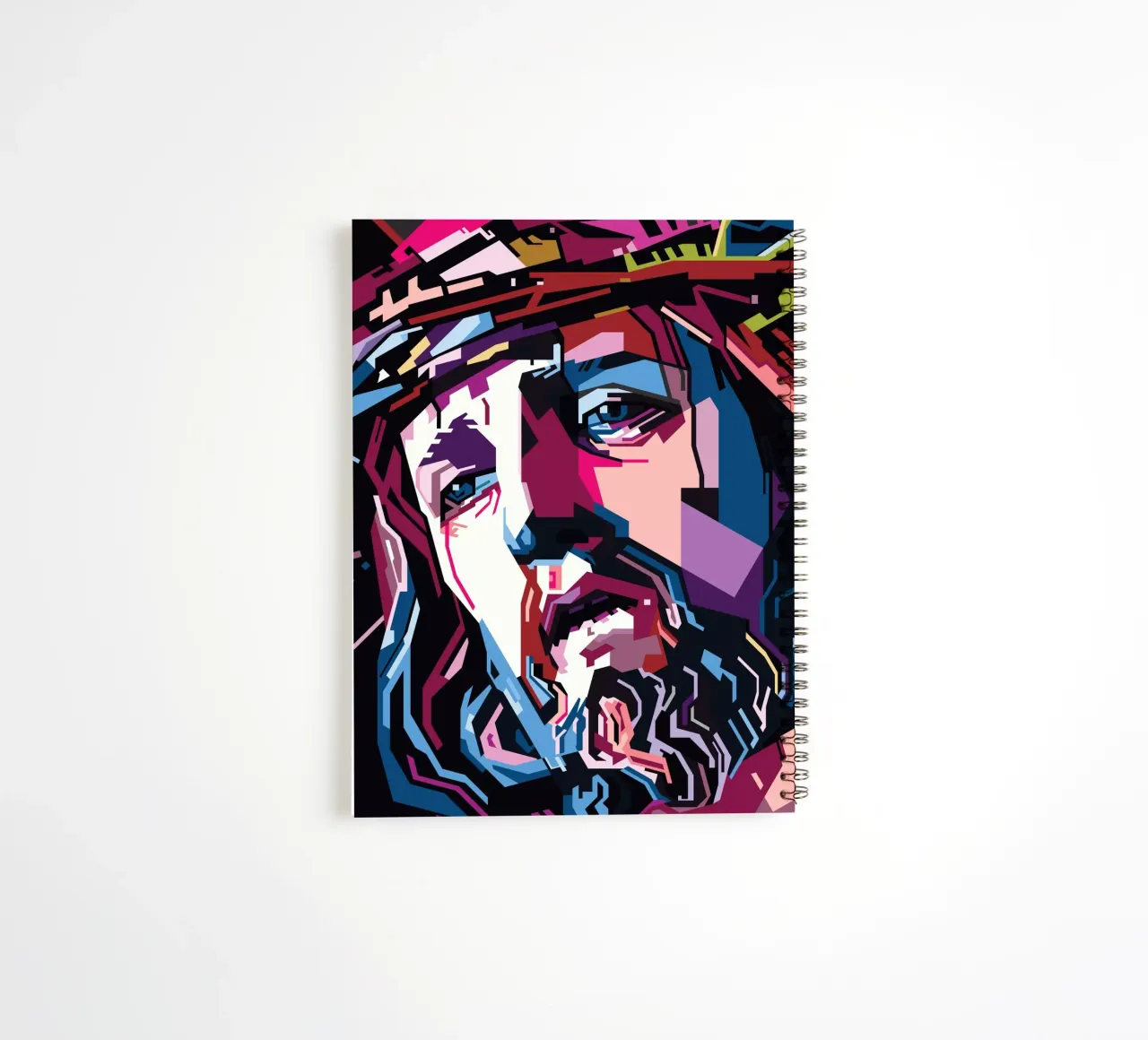 Jesus Christ Style WPAP spiral notebook by SW Artwork