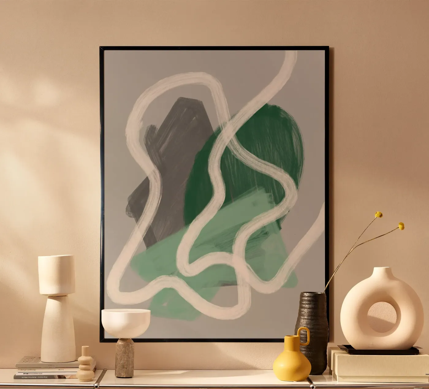 Between shape and flow Poster von They Call Me Abstract