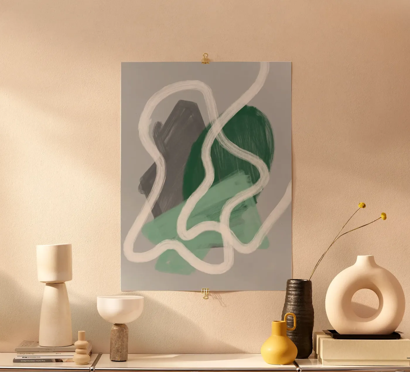 Between shape and flow Poster von They Call Me Abstract