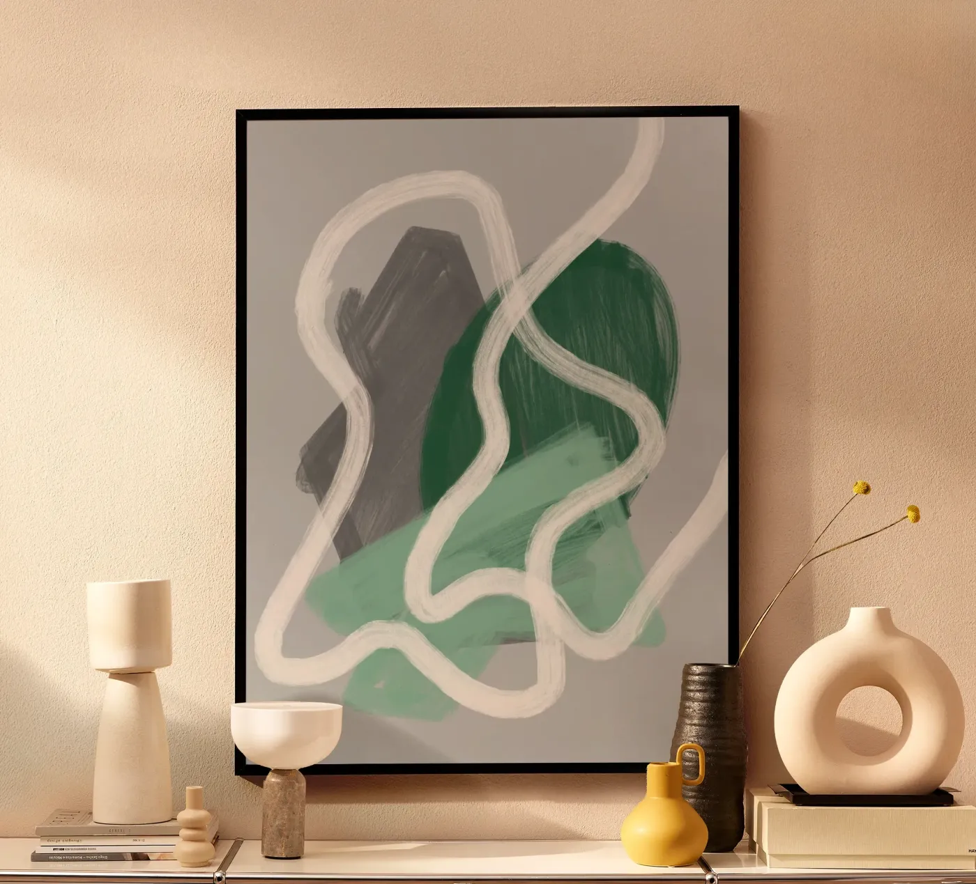 Between shape and flow Poster von They Call Me Abstract