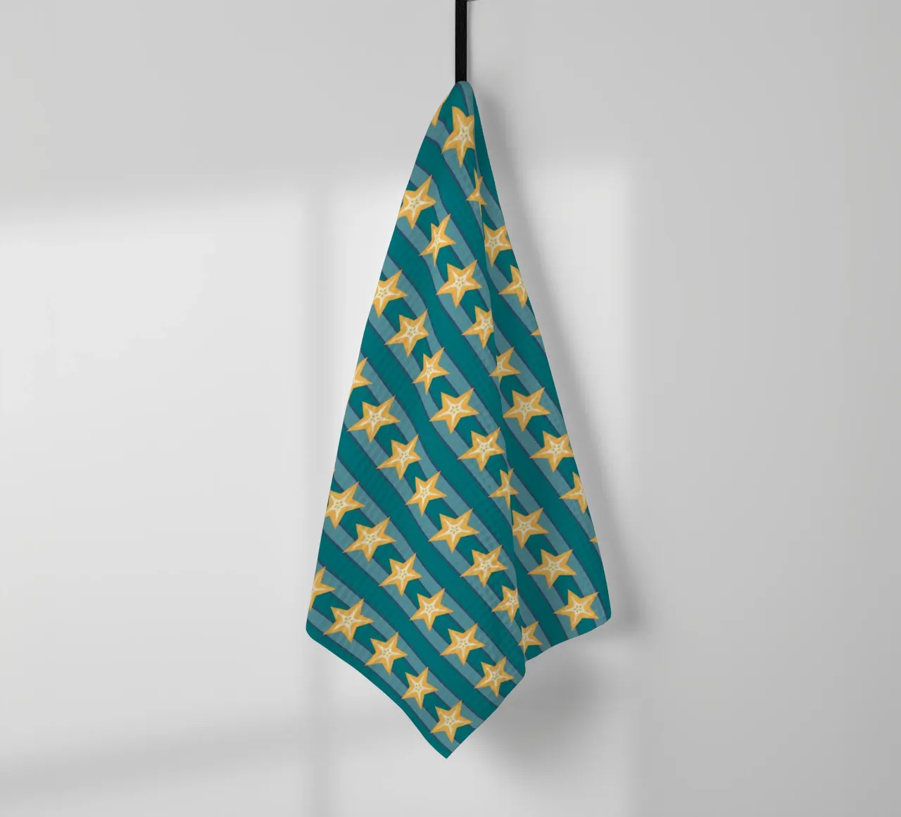 Étoile de mer rayée Vert Jaune Bleu torchon de Studio Frances M