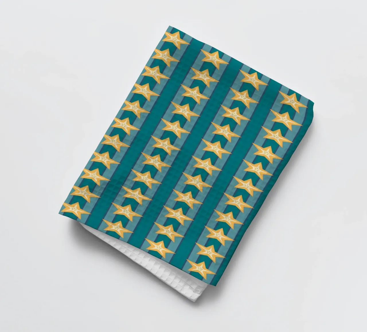 Étoile de mer rayée Vert Jaune Bleu torchon de Studio Frances M