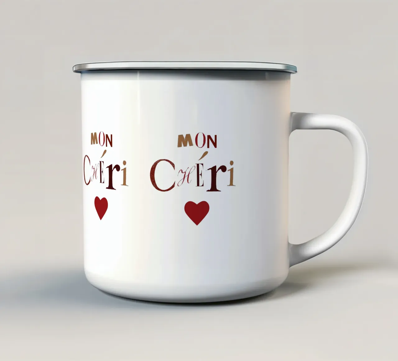 Mon Chéri! tazza in smalto da Catherine Aguilar