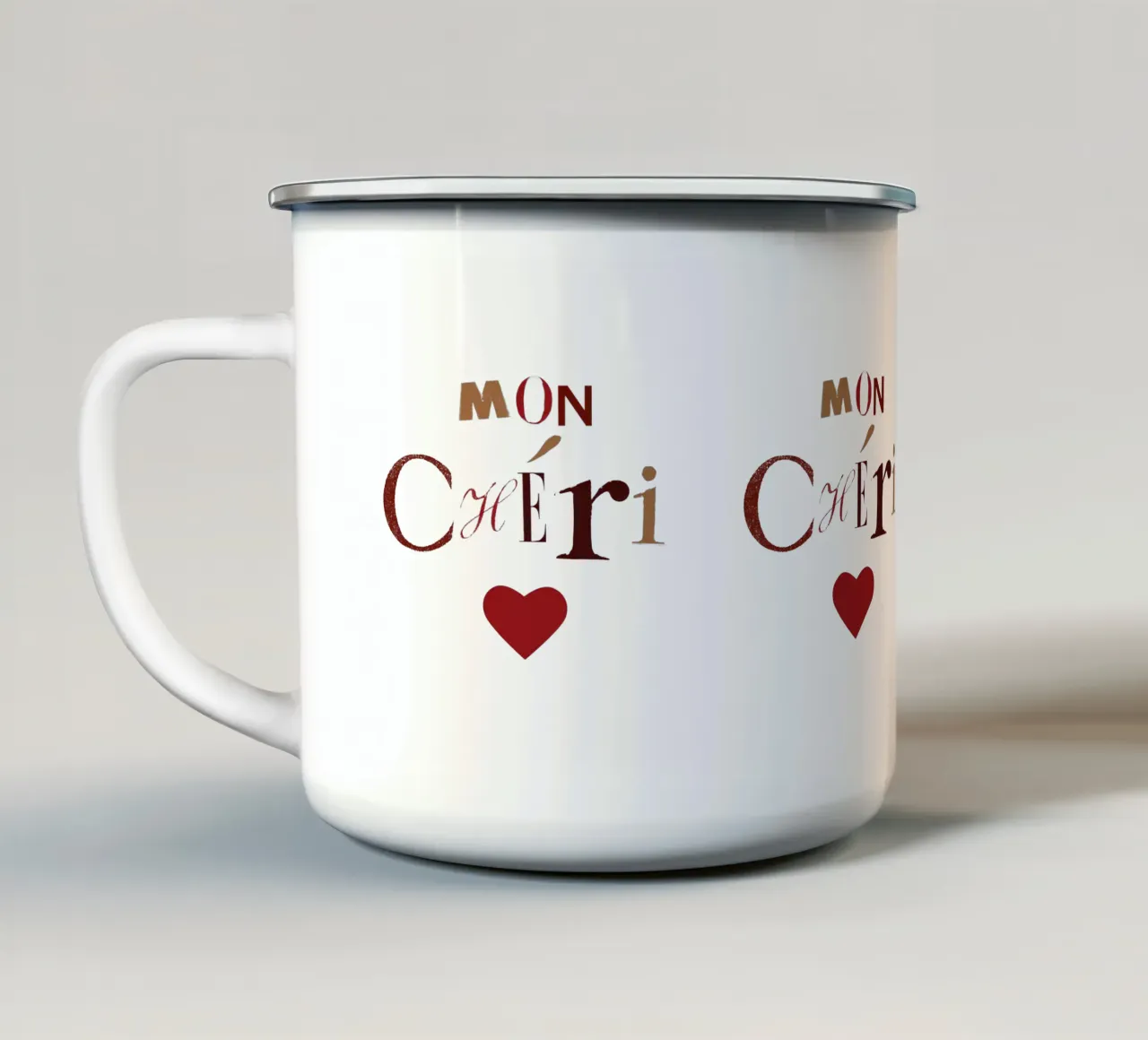 Mon Chéri! tazza in smalto da Catherine Aguilar