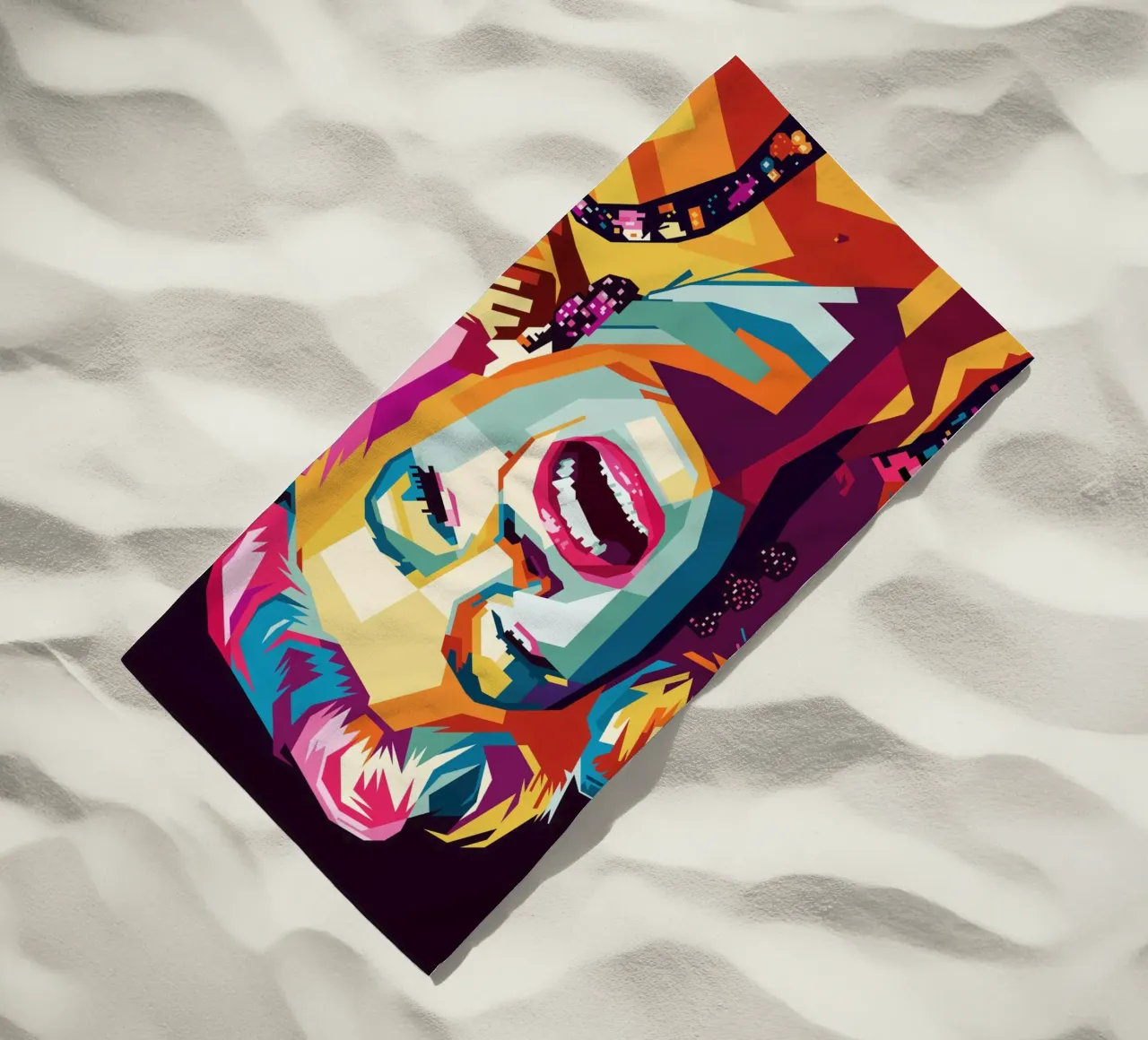 M M Style WPAP beach towel by SW Artwork
