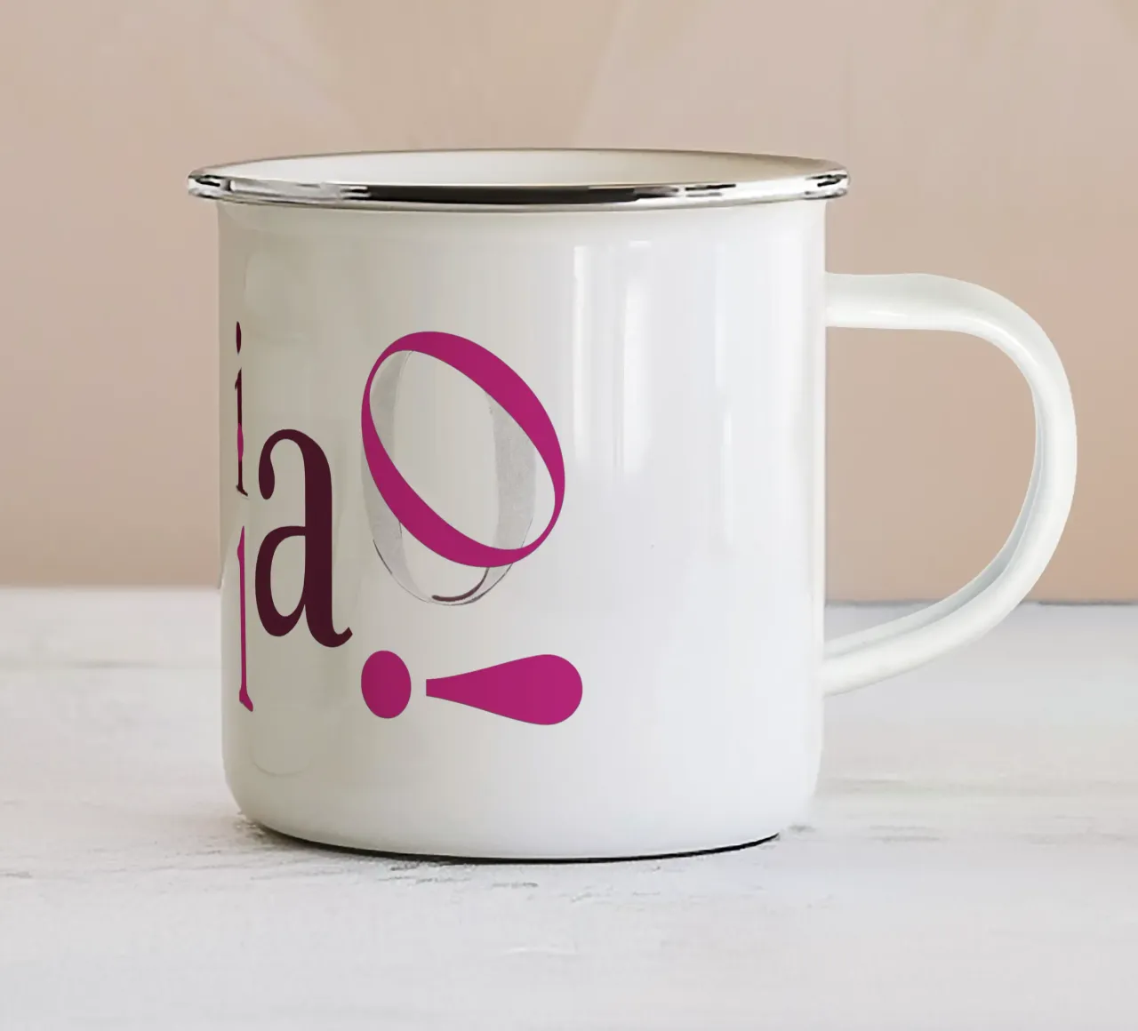 CIAO! tazza in smalto da Catherine Aguilar