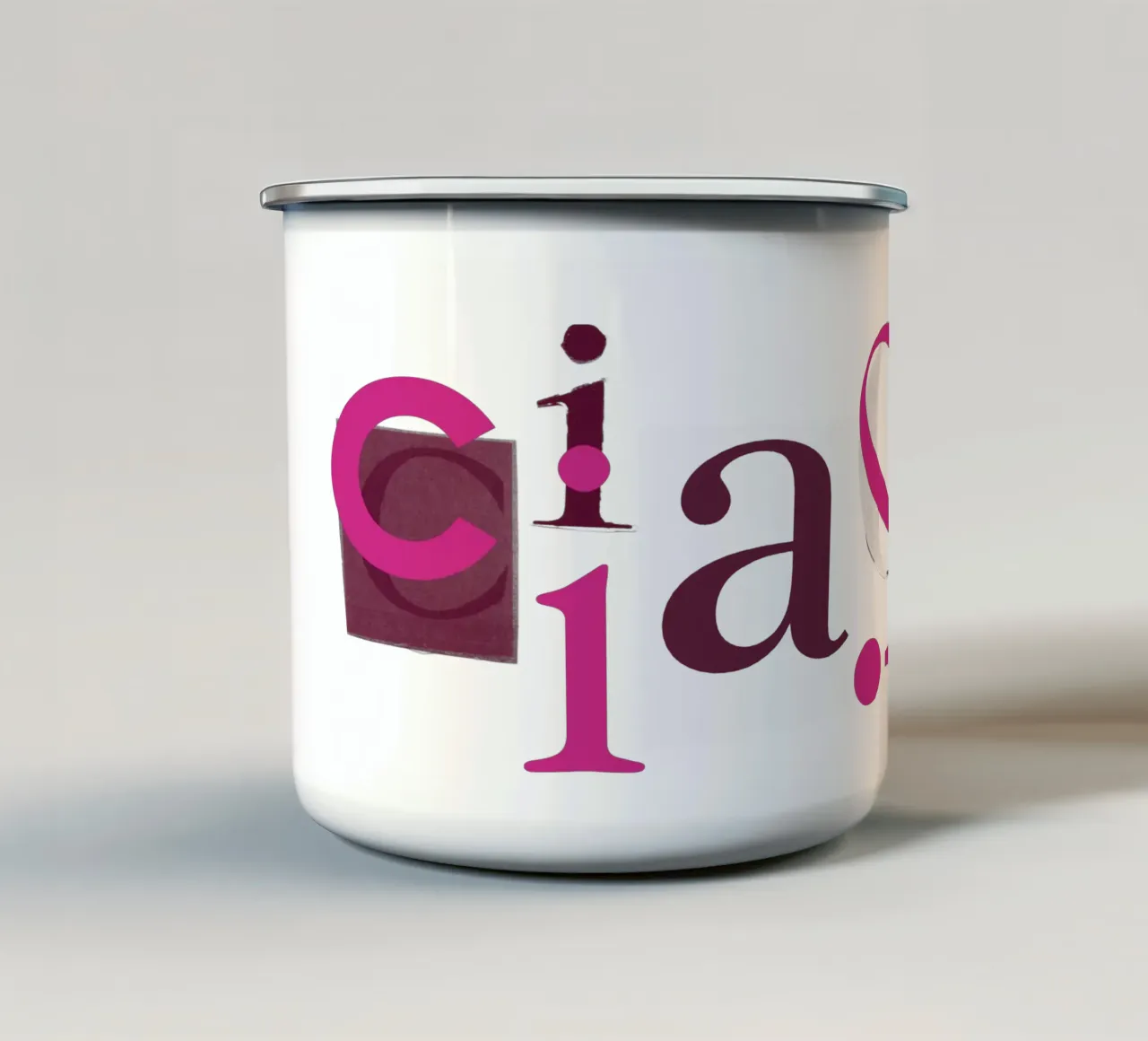 CIAO! tazza in smalto da Catherine Aguilar