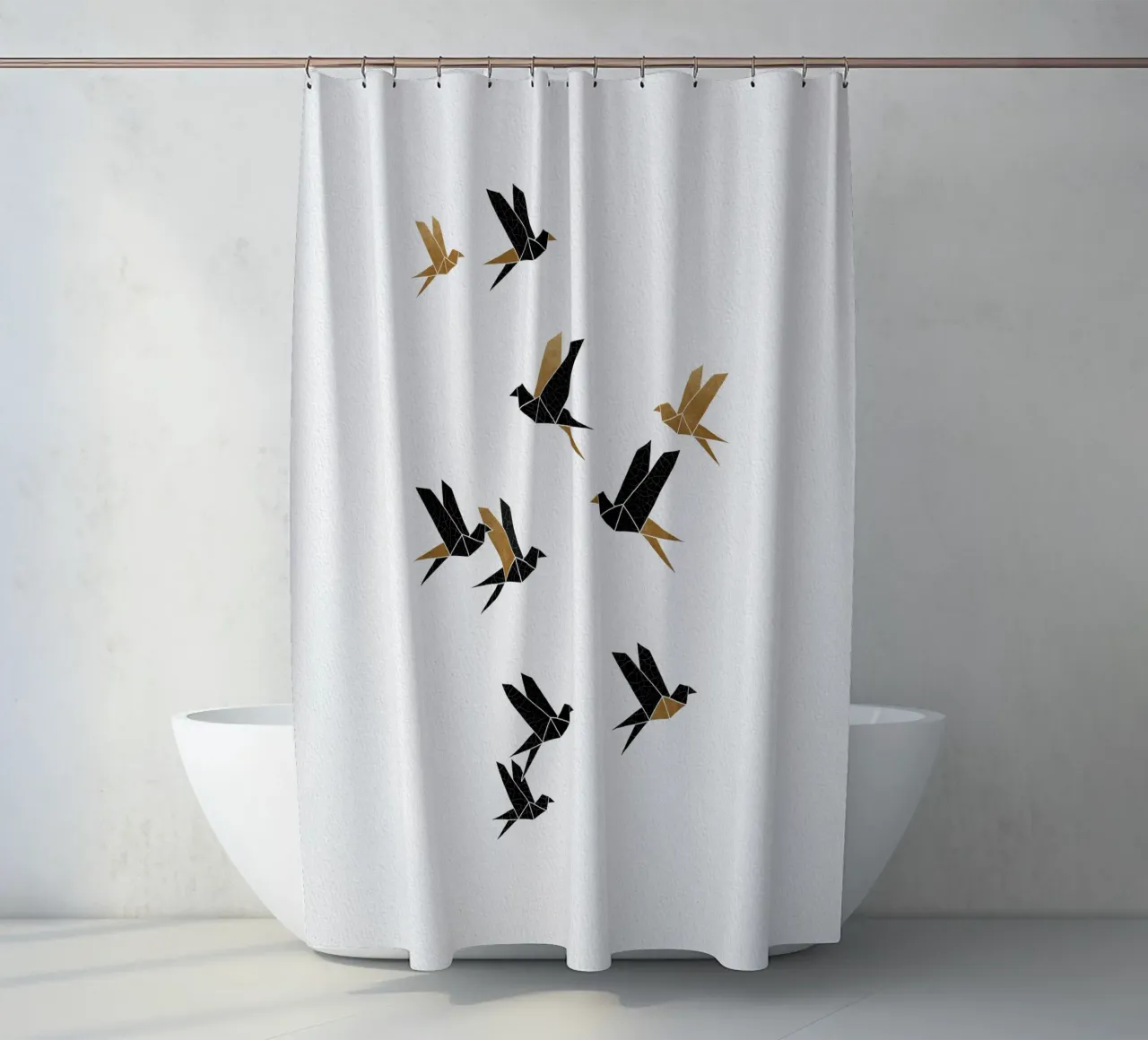 Origami Birds Collage I shower curtain by Orara Studio