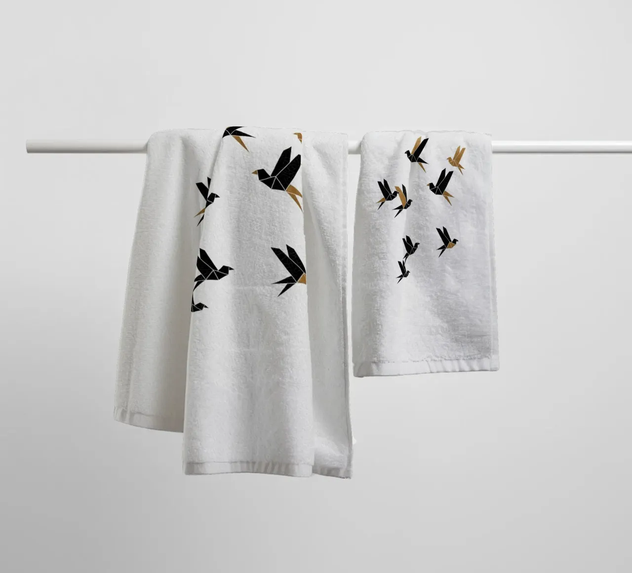 Origami Birds Collage I towel by Orara Studio