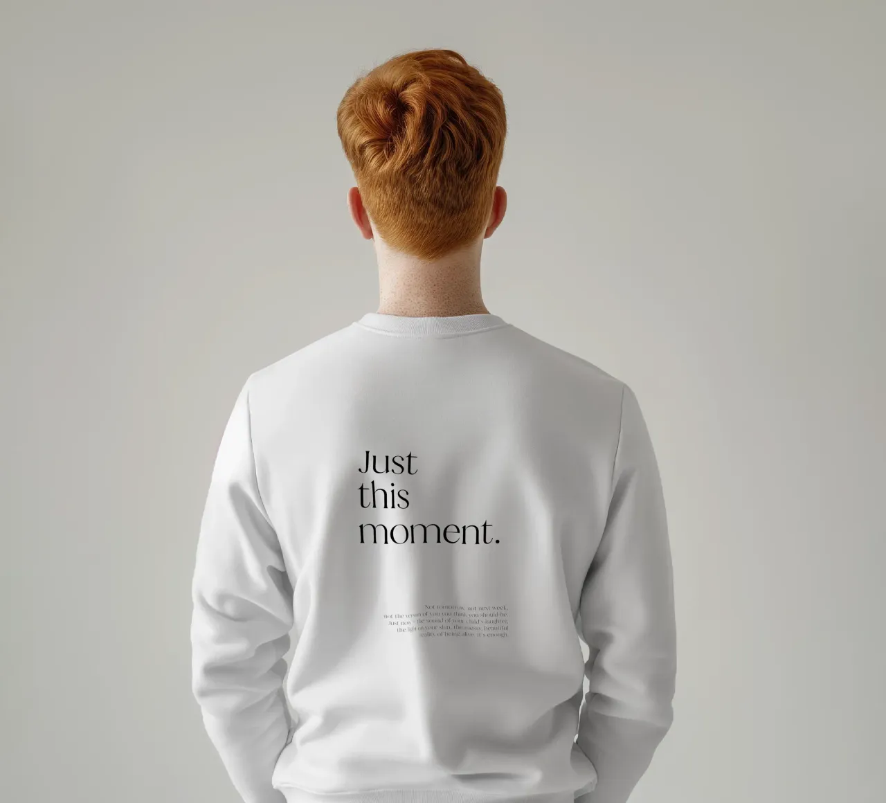 Just this moment. | minimalistic design | typography felpa da just typo