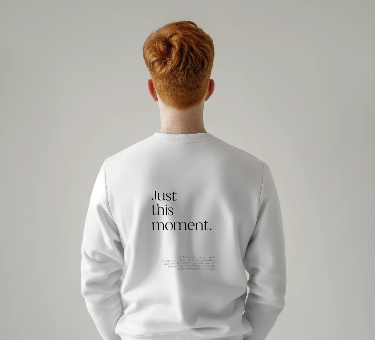 Just this moment. | minimalistic design | typography felpa da just typo