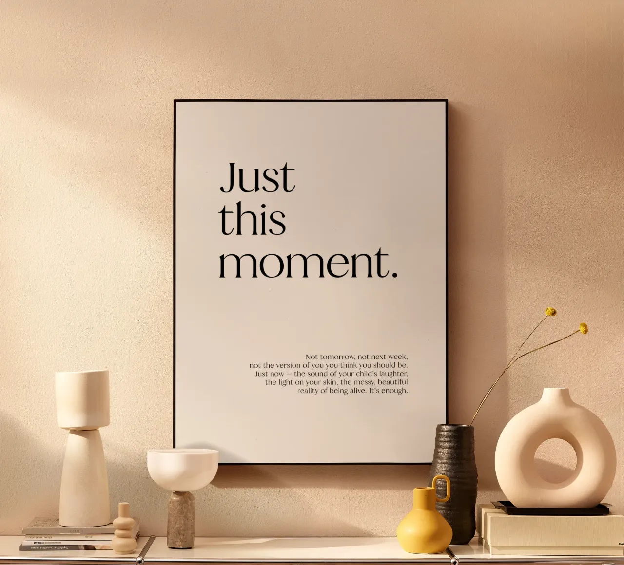 Just this moment. | minimalistic design | typography plexiglass da just typo