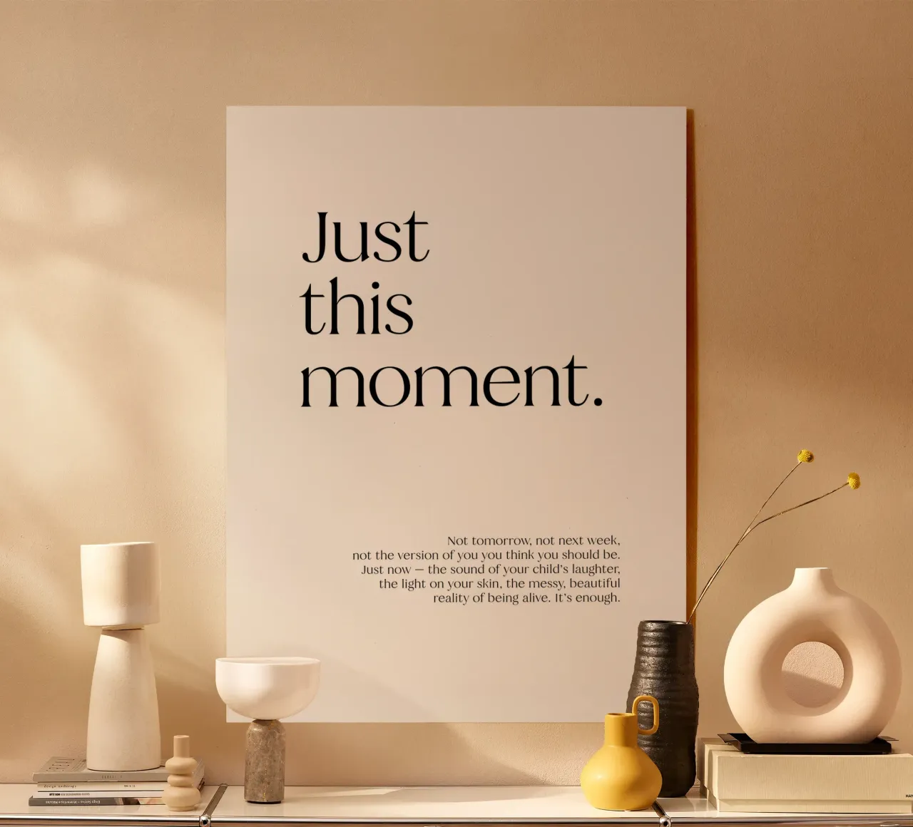 Just this moment. | minimalistic design | typography plexiglass da just typo