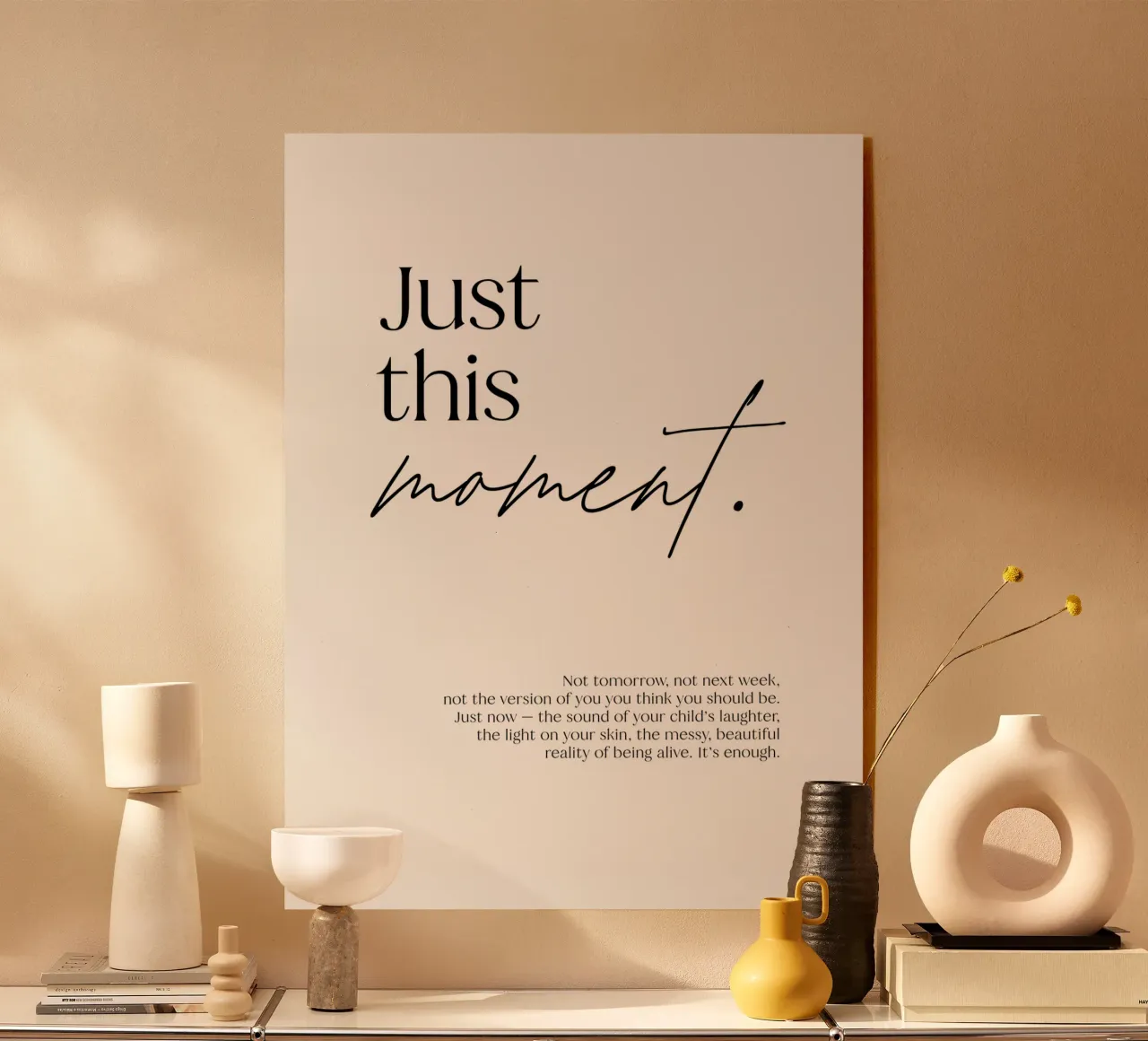 Just this moment. | minimalistic design | typography plexiglass da just typo