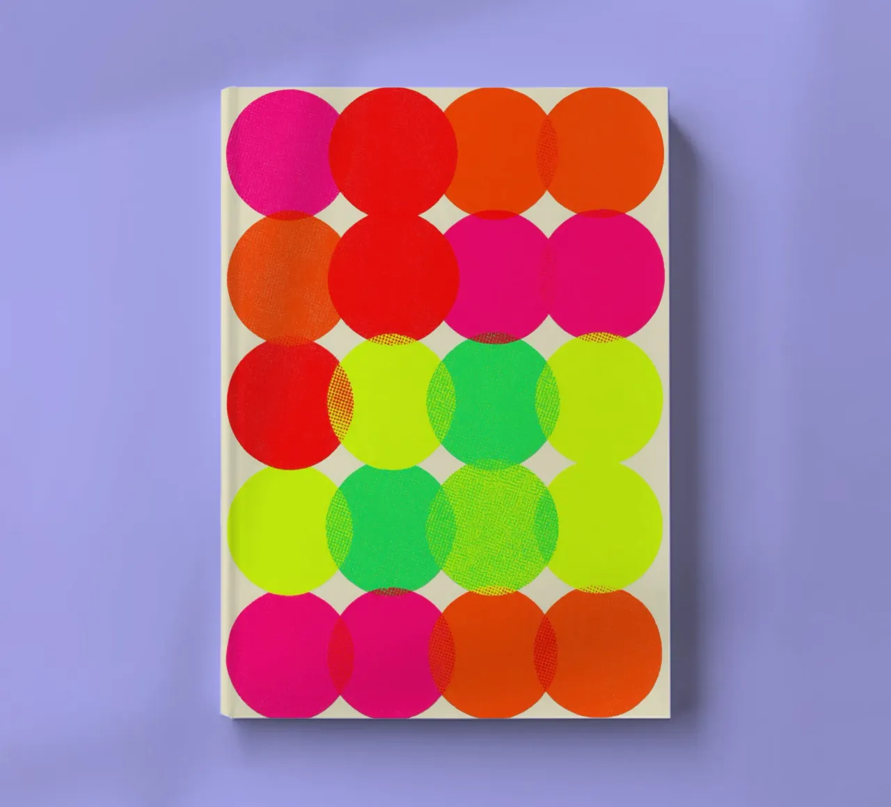 Neon colour circles | Pulsating colour field painting notebook by Autofocus