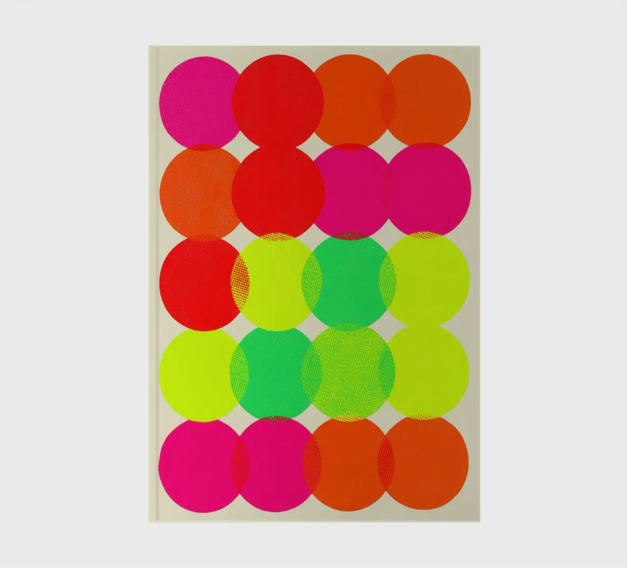 Neon colour circles | Pulsating colour field painting notebook by Autofocus