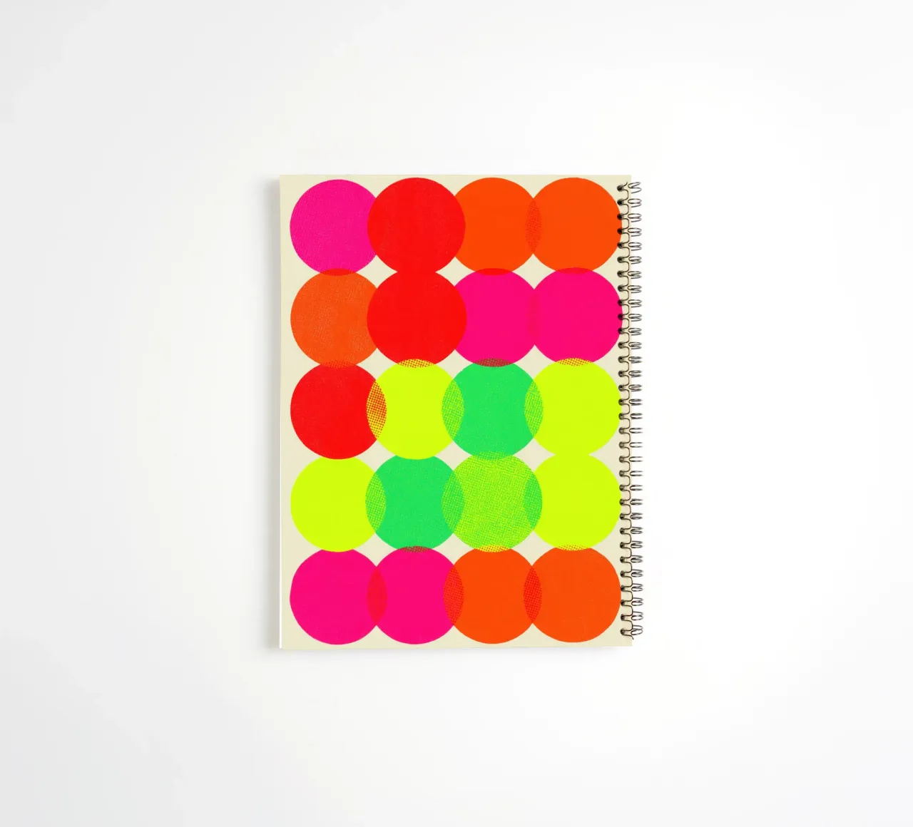 Neon colour circles | Pulsating colour field painting spiral notebook by Autofocus