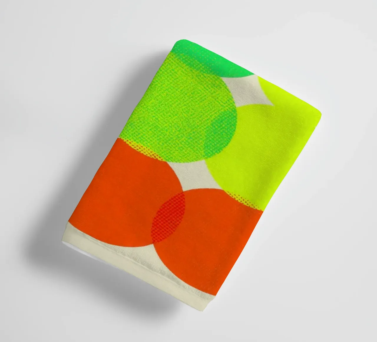 Neon colour circles | Pulsating colour field painting towel by Autofocus