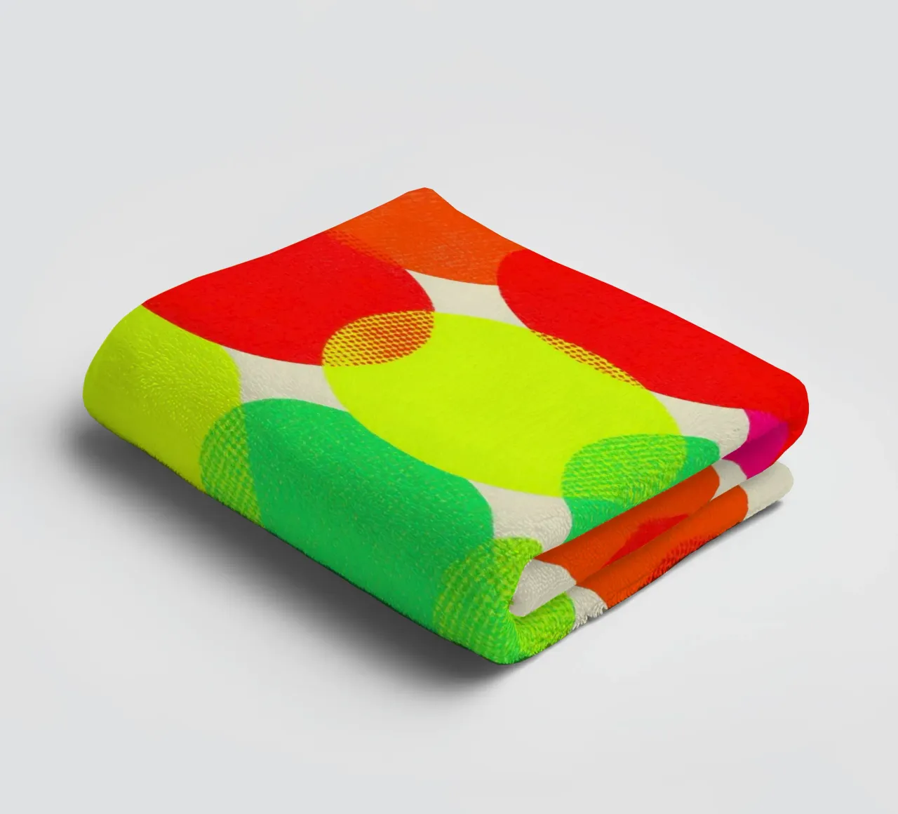 Neon colour circles | Pulsating colour field painting towel by Autofocus