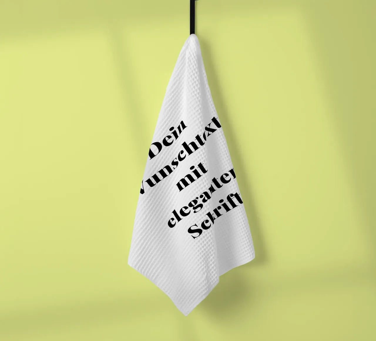 Your desired text in an elegant font, personalisable tea towel by RB-Quotes