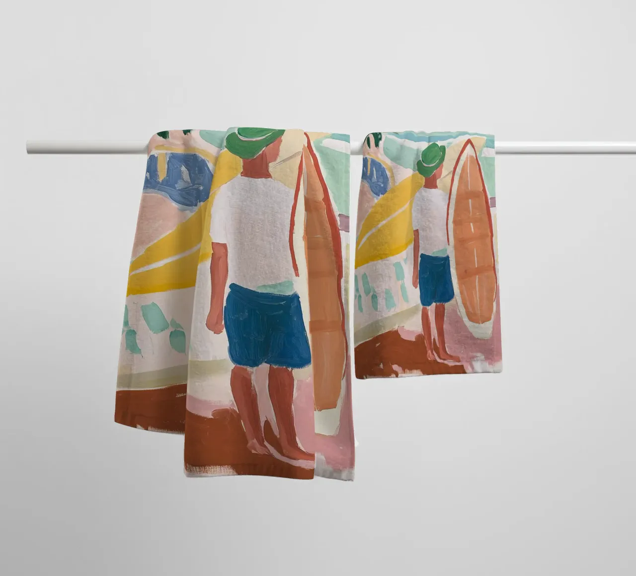 The Surfer's Pause I asciugamano da bagno da BALIKA HOMES ART
