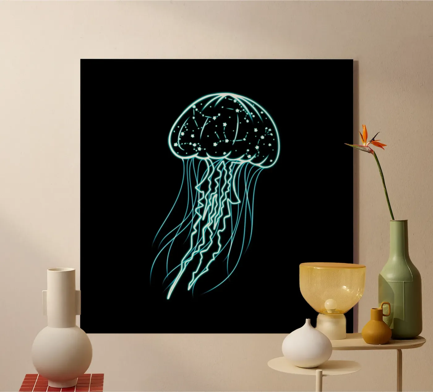 Hemelse Kwallen acryl van Loobs