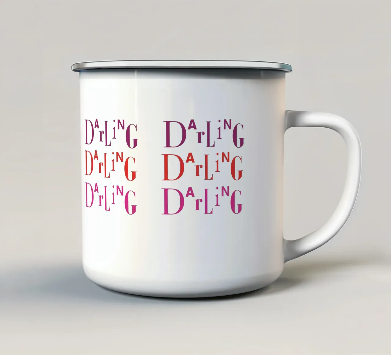 Darling! tazza in smalto da Catherine Aguilar