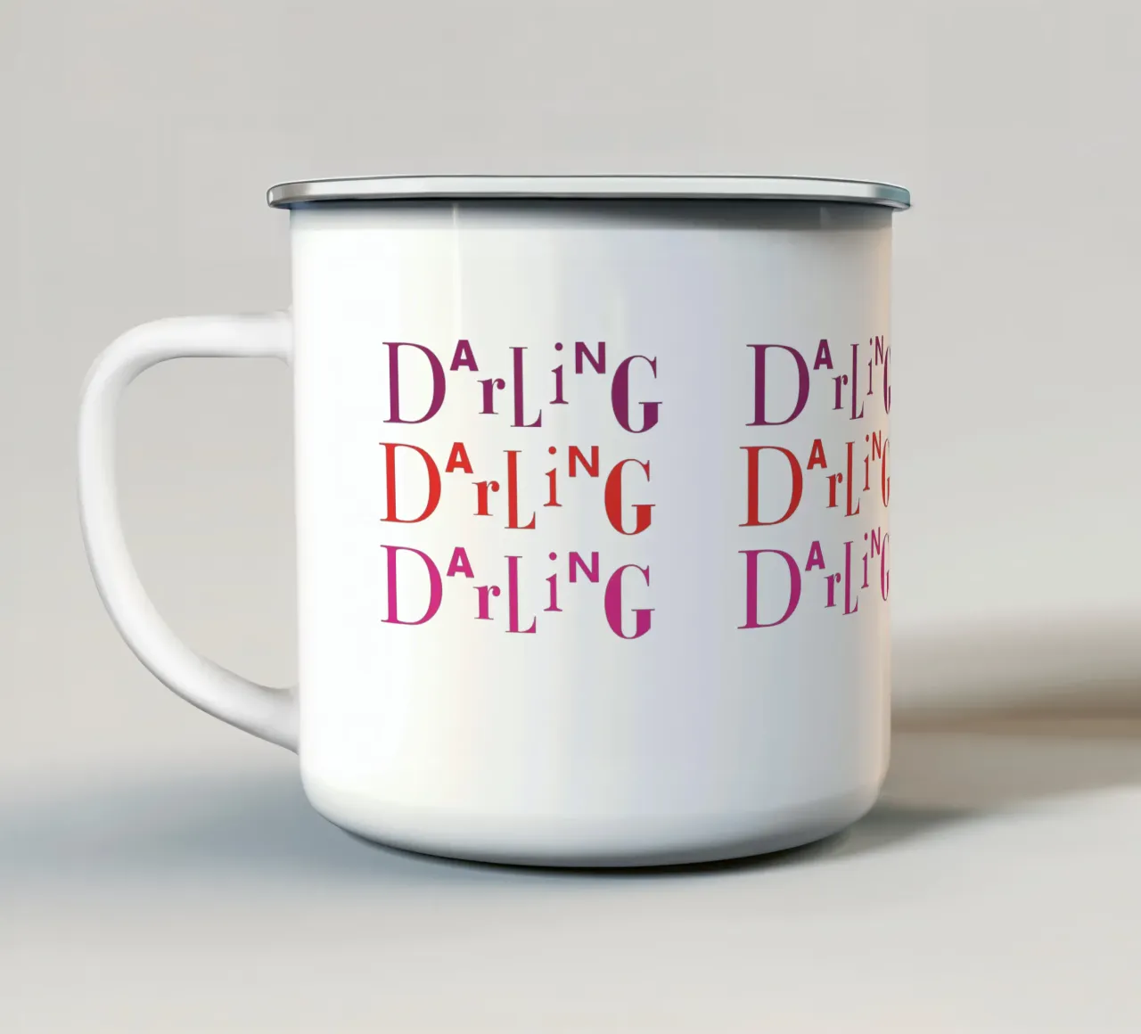 Darling! tazza in smalto da Catherine Aguilar