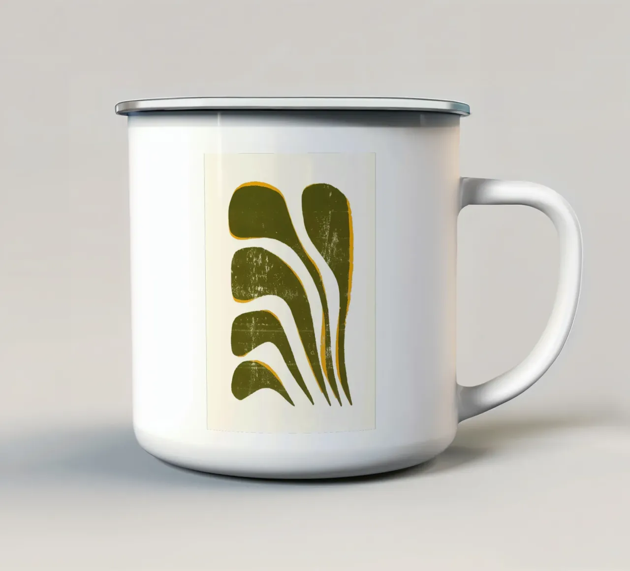 Olive Flow - Poster botanico moderno tazza in smalto da Kunst und Kontrast